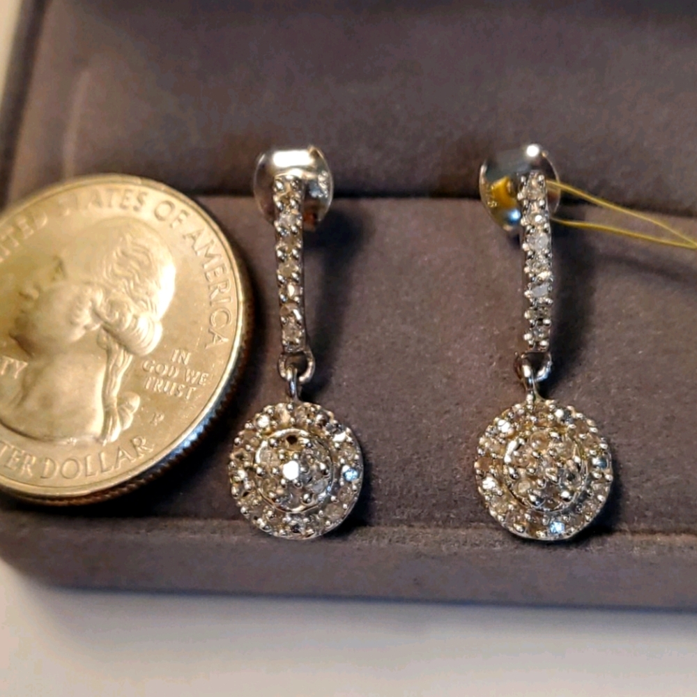 Diamond earrings sterling silver